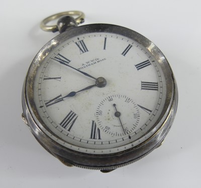 Lot 421 - A late 19th century Waltham gent's silver...