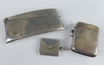 Lot 438 - A Walker & Hall engine turned silver calling...