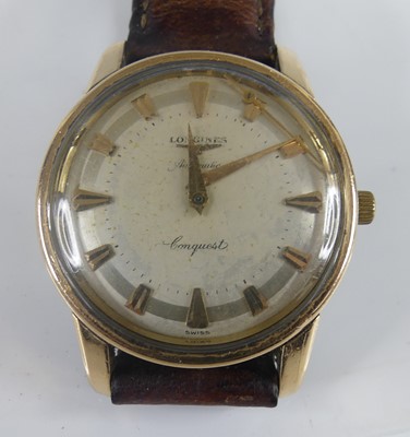 Lot 441 - A gent's Longines Conquest gold plated and...