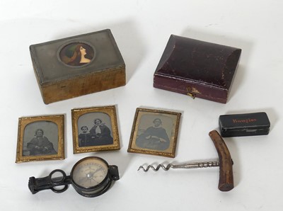 Lot 289 - An Arts and Crafts box, the pewter clad cover...