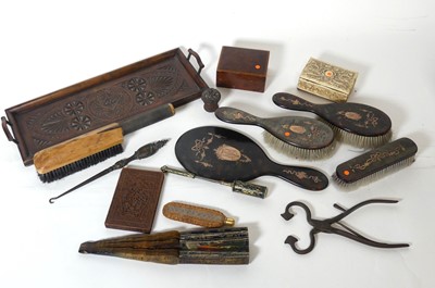 Lot 293 - A Victorian yellow metal inlaid tortoiseshell...