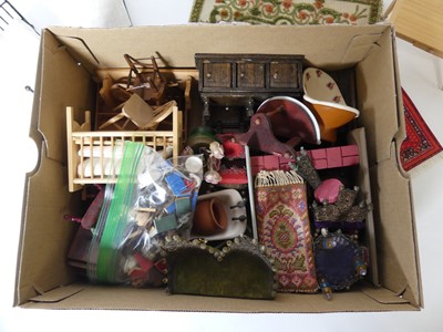 Lot 299 - A collection of dolls house furniture and...