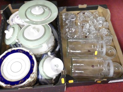 Lot 598 - Two boxes of ceramic and glass items to...