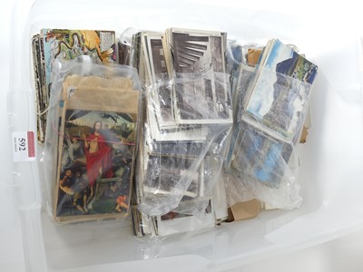 Lot 592 - A box of Edwardian and later postacards to...