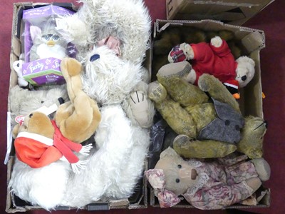 Lot 588 - Two boxes of soft toys to include Furby, ty...