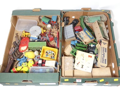 Lot 586 - Two boxes of various childrens toys to include;...