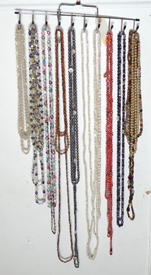 Lot 473 - A good collection of beaded necklaces, to...