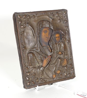 Lot 497 - A Russian Icon of the Madonna and child, 20th...