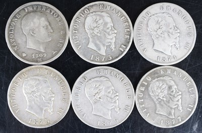 Lot 3127 - Napoleonic Kingdom of Italy, 1809 5 lira,...