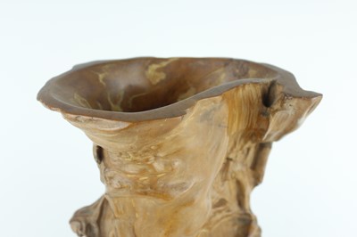 Lot 47 - Two Chinese tree-root brush pots, Qing Dynasty...