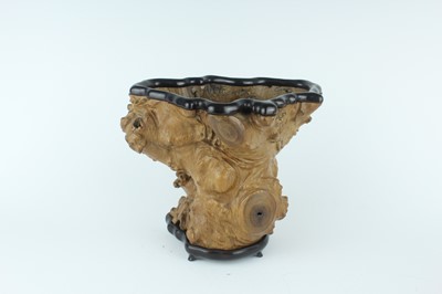 Lot 47 - Two Chinese tree-root brush pots, Qing Dynasty...