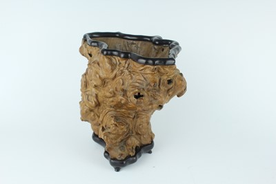 Lot 47 - Two Chinese tree-root brush pots, Qing Dynasty...