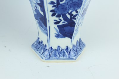 Lot 167 - A pair of Chinese blue and white hexagonal...