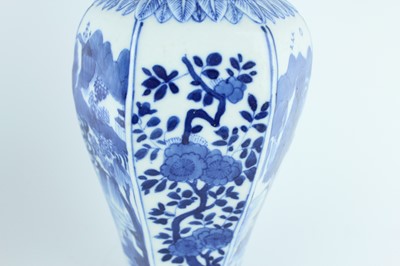 Lot 167 - A pair of Chinese blue and white hexagonal...