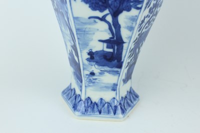 Lot 167 - A pair of Chinese blue and white hexagonal...