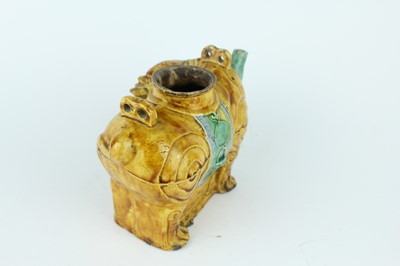 Lot 129 - Three Chinese sancai-glazed figures, Qing...