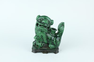 Lot 129 - Three Chinese sancai-glazed figures, Qing...
