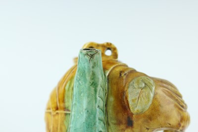 Lot 129 - Three Chinese sancai-glazed figures, Qing...