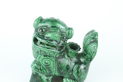 Lot 129 - Three Chinese sancai-glazed figures, Qing...