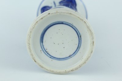 Lot 22 - A pair of Chinese blue and white gu vases,...