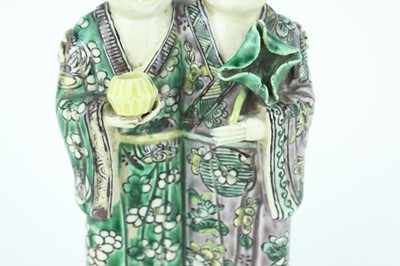 Lot 130 - Two Chinese famille verte figures, Qing...