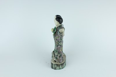 Lot 130 - Two Chinese famille verte figures, Qing...