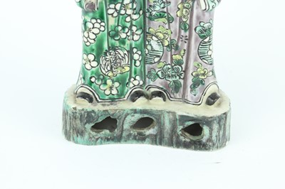 Lot 130 - Two Chinese famille verte figures, Qing...