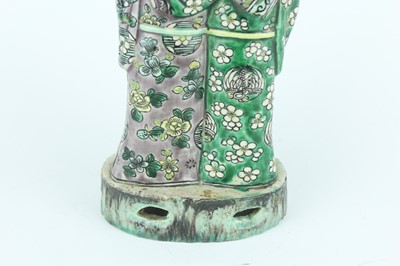Lot 130 - Two Chinese famille verte figures, Qing...