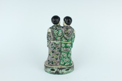 Lot 130 - Two Chinese famille verte figures, Qing...