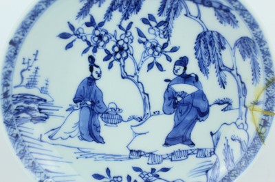 Lot 17 - Two pairs of Chinese blue and white dishes,...