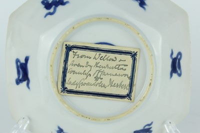 Lot 17 - Two pairs of Chinese blue and white dishes,...