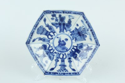 Lot 17 - Two pairs of Chinese blue and white dishes,...