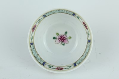 Lot 193 - A Chinese famille rose tea bowl and saucer,...