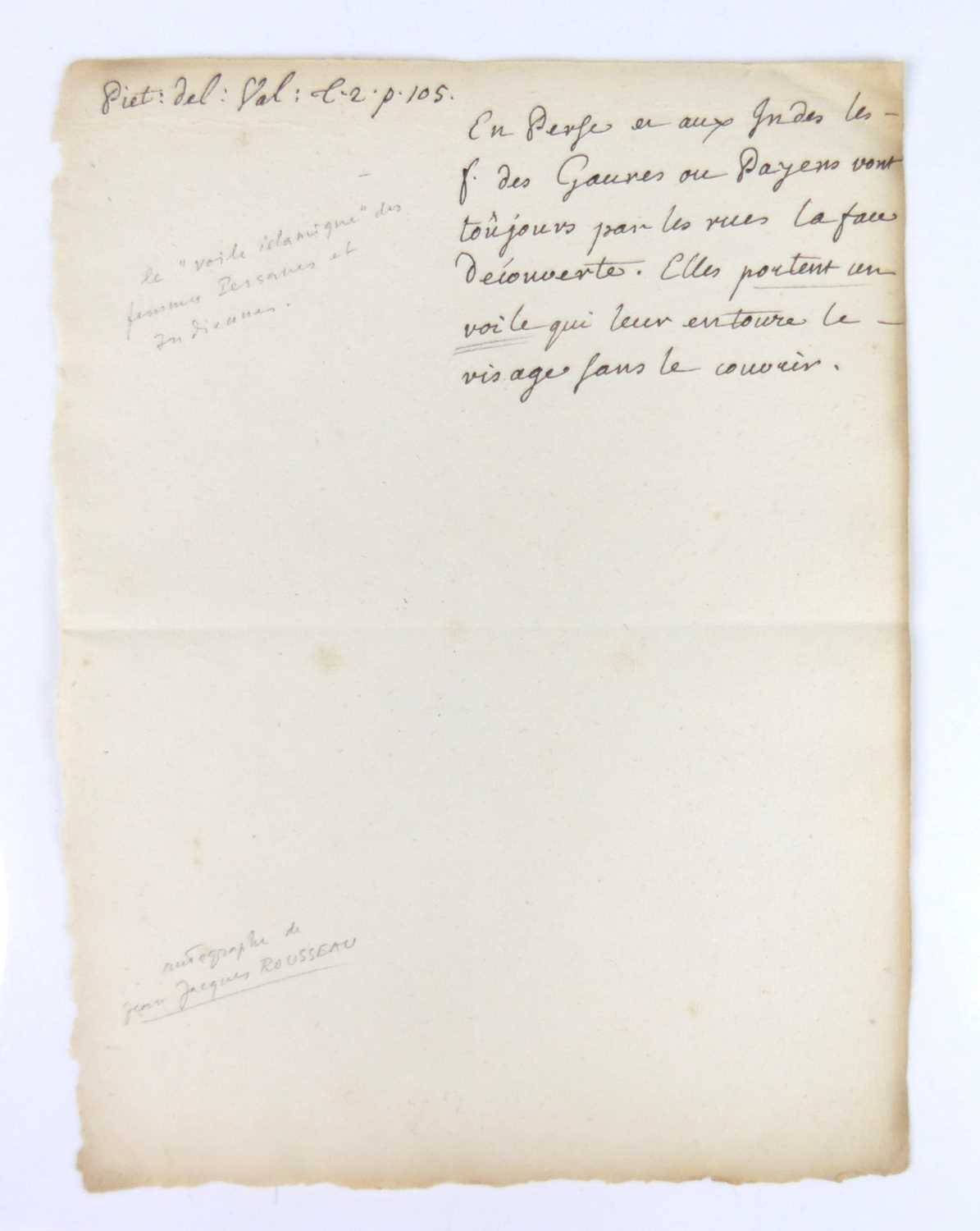 Lot 2007 - Rousseau, Jean-Jacques (1712-1778) - a...