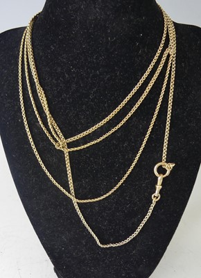 Lot 2548 - A yellow metal double round belcher link long...