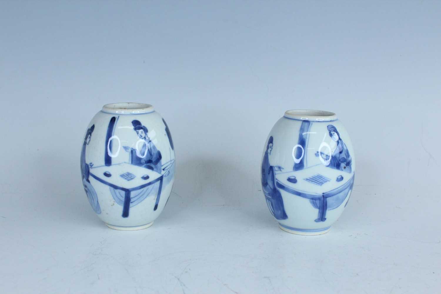 Lot 20 - A pair of Chinese blue and white ‘ladies...