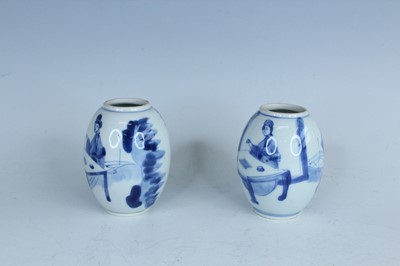Lot 20 - A pair of Chinese blue and white ‘ladies...