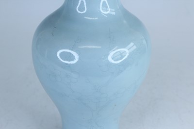 Lot 96 - A Chinese clair-de-lune baluster vase with...