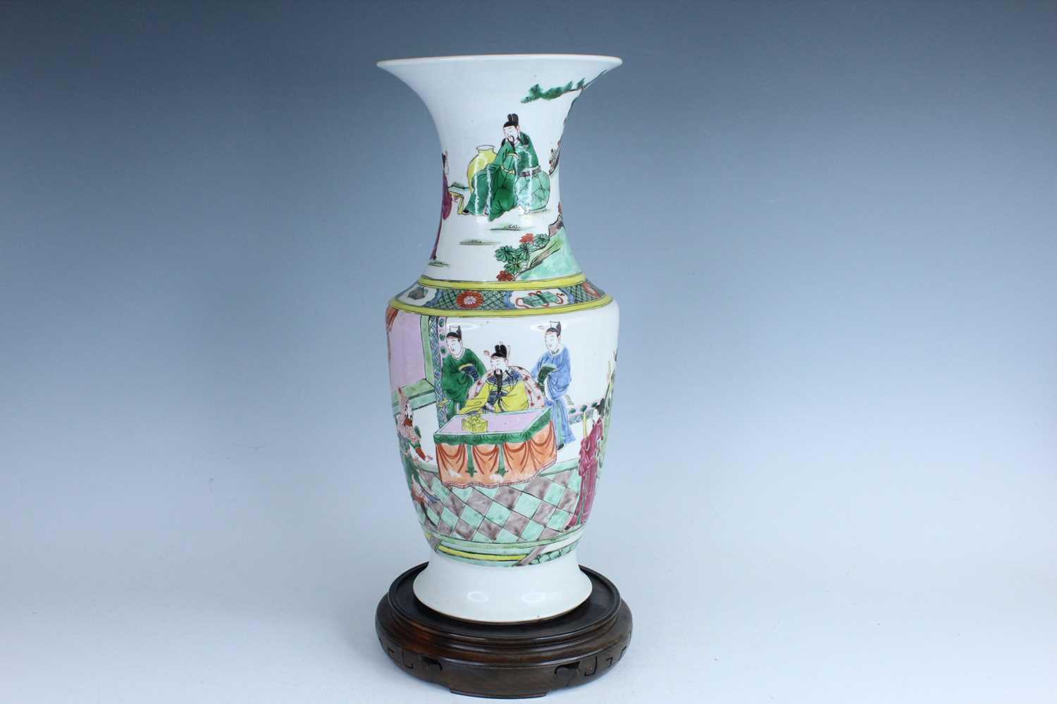 Lot 179 - A Chinese famille verte yenyen vase, Qing...