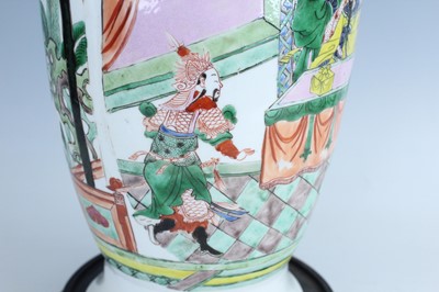 Lot 179 - A Chinese famille verte yenyen vase, Qing...