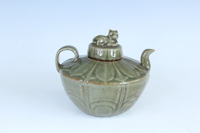 Lot 103 - A Chinese Longquan-type celadon teapot, in...