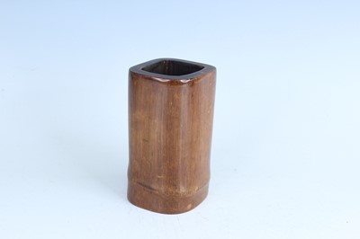 Lot 48 - A Chinese bamboo brush pot, Qing Dynasty Of...