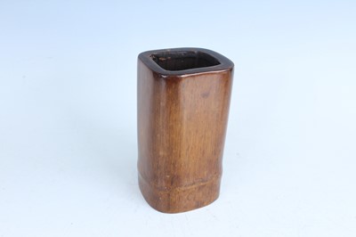 Lot 7 - A Chinese bamboo brush pot, Qing Dynasty Of...