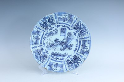 Lot 25 - A Dutch Delft dish in Chinese Wanli style,...