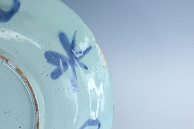 Lot 25 - A Dutch Delft dish in Chinese Wanli style,...