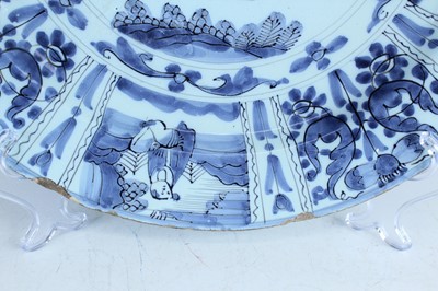 Lot 25 - A Dutch Delft dish in Chinese Wanli style,...