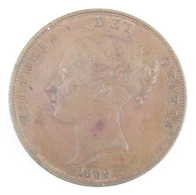 Lot 3216 - Great Britain, 1859 penny, obv: Victoria young...