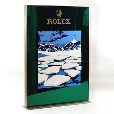 Lot 204 - A Rolex Roldeco shop display board, decorated...