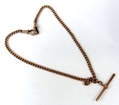 Lot 2560 - A 9ct gold curblink double watch chain, having...