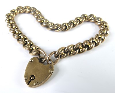 Lot 2567 - A yellow metal fancy curblink bracelet, with...